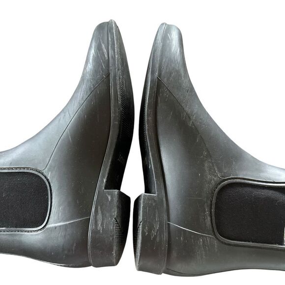 J Crew Womens Black Rubber Rain Ankle Boots Size 8 - Picture 5 of 9